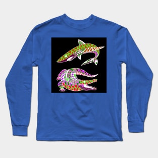 the shark and the gator the ocean and the swamp Long Sleeve T-Shirt